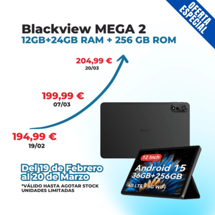 Tablet Blackview MEGA 2 | 36 GB RAM 256 GB ROM